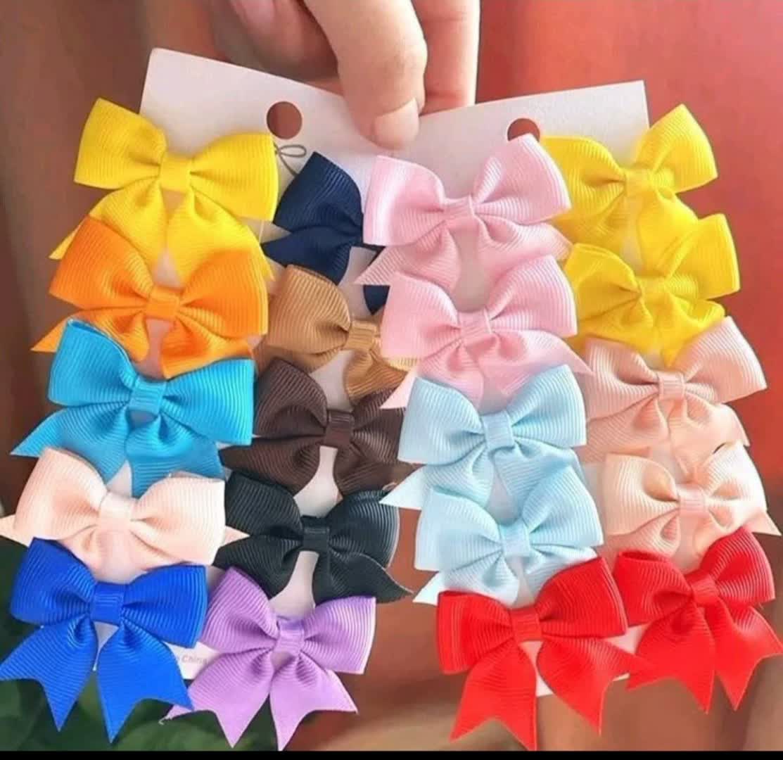 پاپیون مو دخترانه رنگی، اکسسوری مو نوزاد و کودک در رنگ‌های متنوع و شاد، مناسب استفاده هدیه ی مدارس